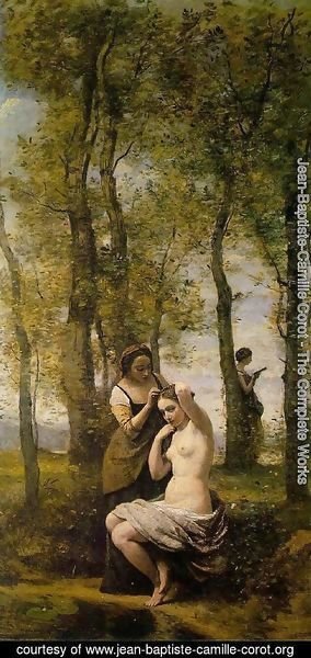 Jean-Baptiste-Camille Corot - Le Toilette (or Landscape with Figures)