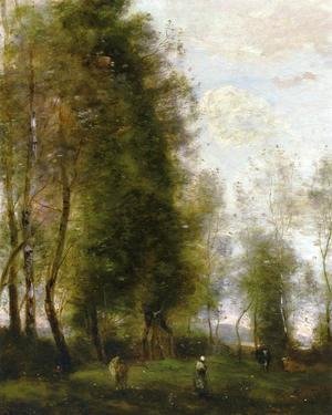Jean-Baptiste-Camille Corot - A Shady Resting Place (or Le Dormoir)