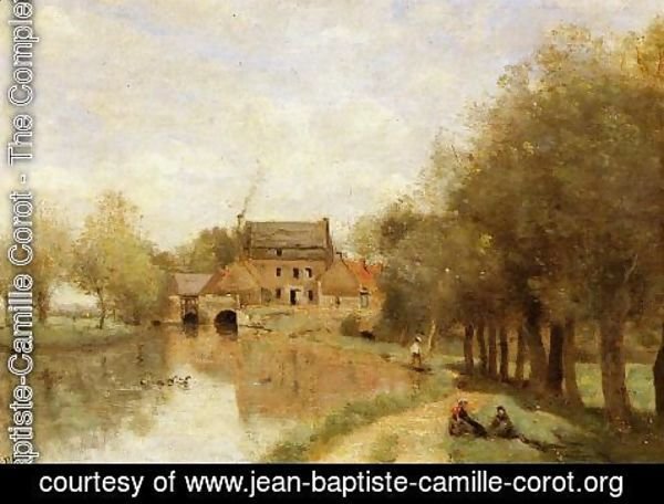 Jean-Baptiste-Camille Corot - Arleux-du-Nord, the Drocourt Mill, on the Sensee