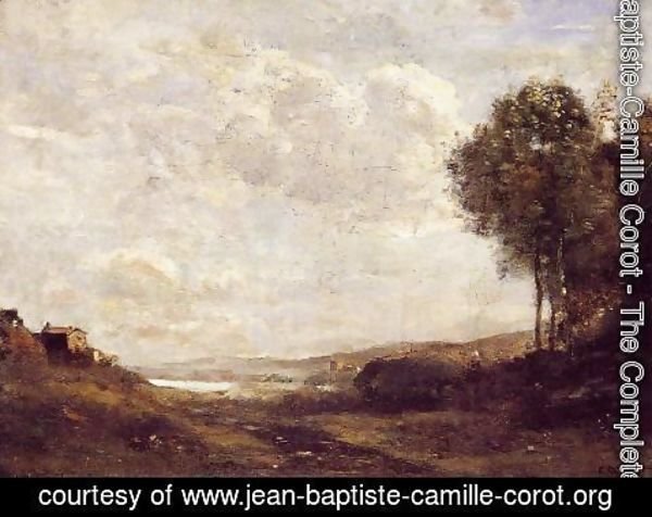 Jean-Baptiste-Camille Corot - Landscape by the Lake