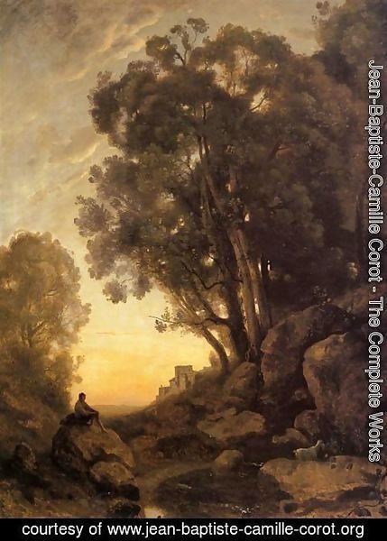 Jean-Baptiste-Camille Corot - The Italian Goatherd, Evening