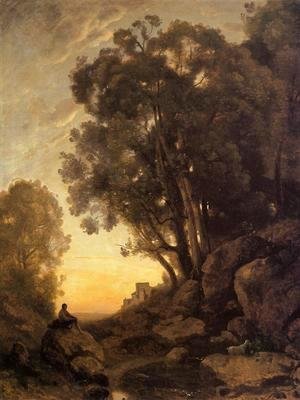 Jean-Baptiste-Camille Corot - The Italian Goatherd, Evening