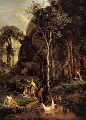 Jean-Baptiste-Camille Corot - Diana Surprised at Her Bath