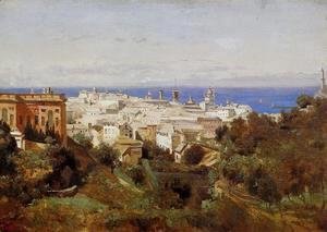 Jean-Baptiste-Camille Corot - View of Genoa from the Promenade of Acqua Sola