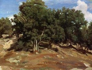 Jean-Baptiste-Camille Corot - Fontainebleau - Black Oaks of Bas-Breau