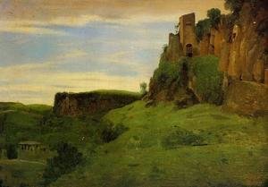 Jean-Baptiste-Camille Corot - Civita Castelland - Buildings High in the Rocks (or La Porta San Salvatore)
