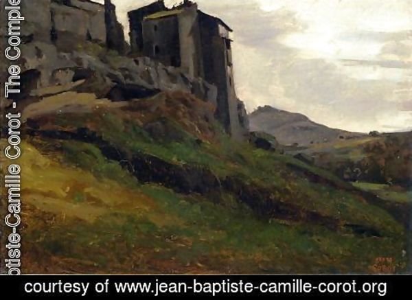 Jean-Baptiste-Camille Corot - Marino, Large Buildings on the Rocks