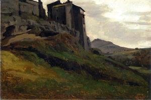 Jean-Baptiste-Camille Corot - Marino, Large Buildings on the Rocks
