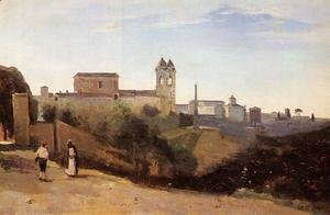 Jean-Baptiste-Camille Corot - Rome, Monte Pinco, the Trinita dei Monte, View from the Garden of the Academie de France