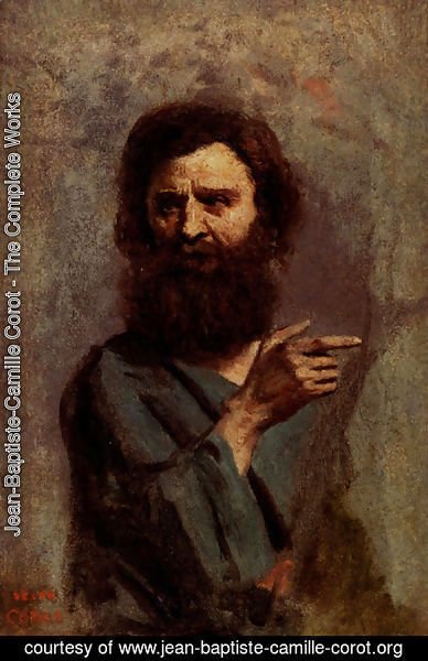 Jean-Baptiste-Camille Corot - Head Of Bearded Man (A Study For The Baptism Of Christ)