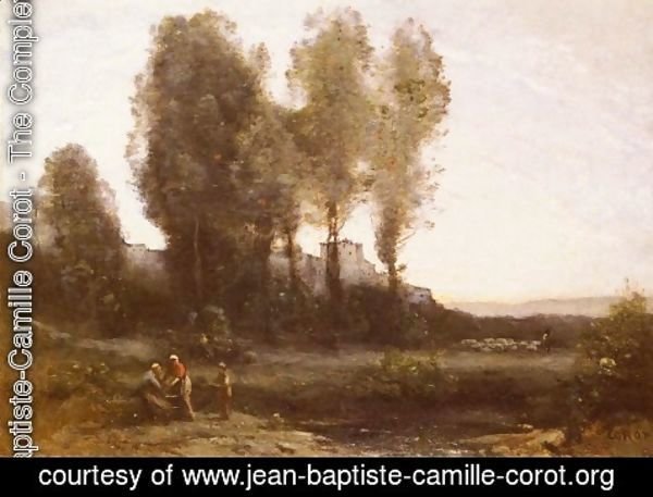 Jean-Baptiste-Camille Corot - Le Monastere Derriere Les Arbres (The Monastery Behind the Trees)