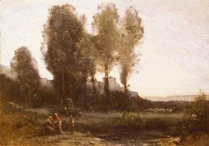 Jean-Baptiste-Camille Corot - Le Monastere Derriere Les Arbres (The Monastery Behind the Trees)
