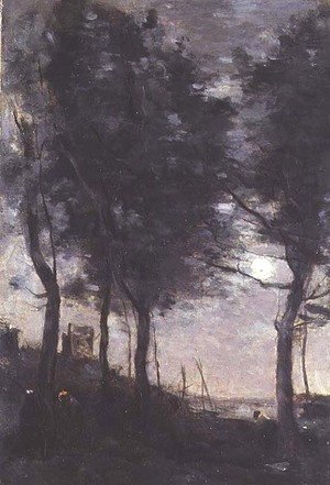 Jean-Baptiste-Camille Corot - Moonlight by the sea