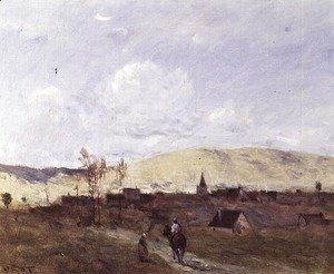 Jean-Baptiste-Camille Corot - Cavalier in sight of a Village, 1872
