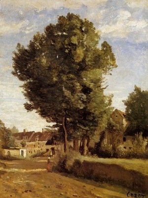 Jean-Baptiste-Camille Corot - Outskirts of a village near Beauvais, c.1850