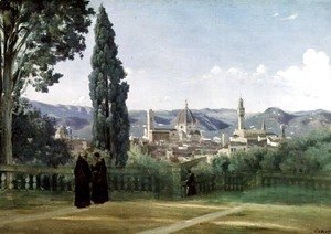 Jean-Baptiste-Camille Corot - View of Florence from the Boboli Gardens, c.1834-36