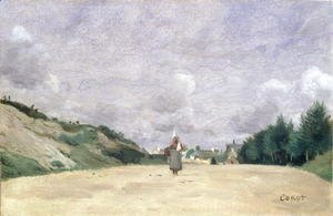 Jean-Baptiste-Camille Corot - A Road in Normandy, c.1860-65