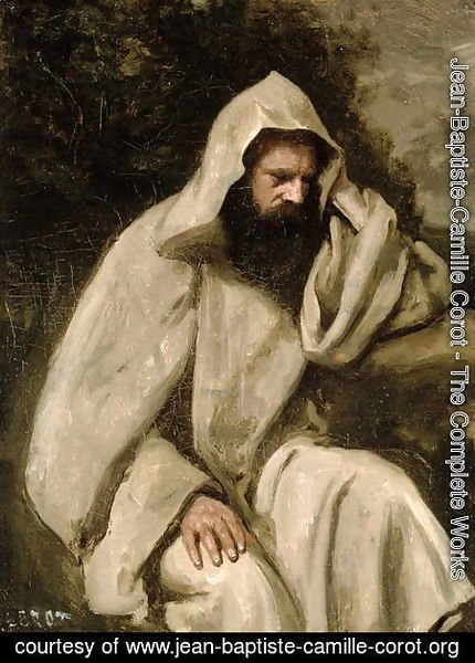 Jean-Baptiste-Camille Corot - Portrait of a Monk, c.1840-45