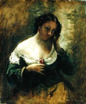 The Girl With The Rose, c.1865