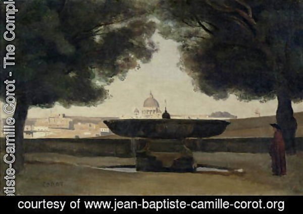 Jean-Baptiste-Camille Corot - The Fountain of the French Academy in Rome, 1826-27