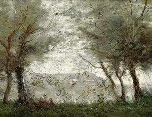 Jean-Baptiste-Camille Corot - The Pond at Ville-d'Avray through the Trees, 1871