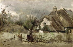 Jean-Baptiste-Camille Corot - Thatched cottage in Picardie
