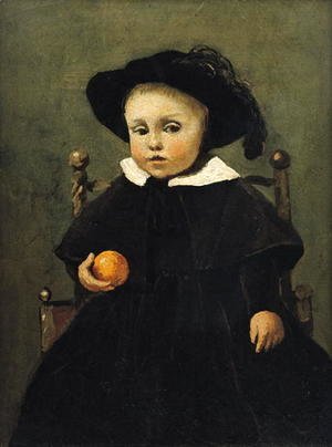 Jean-Baptiste-Camille Corot - The Painter Adolphe Desbrochers (1841-1902) as a Child, Holding an Orange, 1845
