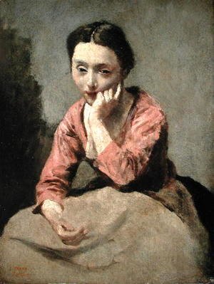 Jean-Baptiste-Camille Corot - Woman in a Pink Blouse