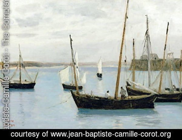 Jean-Baptiste-Camille Corot - Granville, Fishing Boats, c.1860