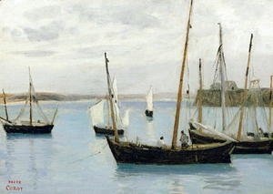 Jean-Baptiste-Camille Corot - Granville, Fishing Boats, c.1860