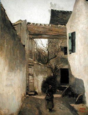 Jean-Baptiste-Camille Corot - Ecouen, Corner of the Village, c.1870