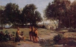 Jean-Baptiste-Camille Corot - Homer and the Shepherds in a Landscape, 1845