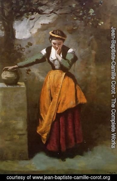 Jean-Baptiste-Camille Corot - Dreamer at the Fountain, c.1860