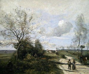 Jean-Baptiste-Camille Corot - Saintry, near to Corbeil, the white road