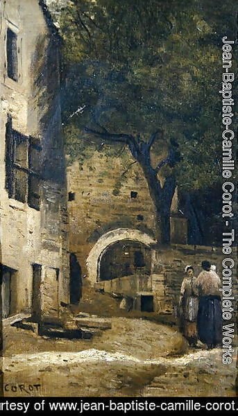 Jean-Baptiste-Camille Corot - A village scene