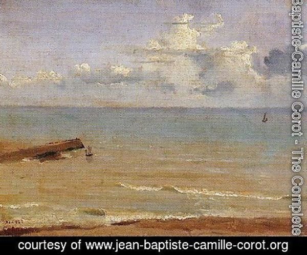 Jean-Baptiste-Camille Corot - Dieppe - End of a Pier and the Sea