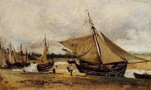 Jean-Baptiste-Camille Corot - Fishing Boars Beached in the Chanel