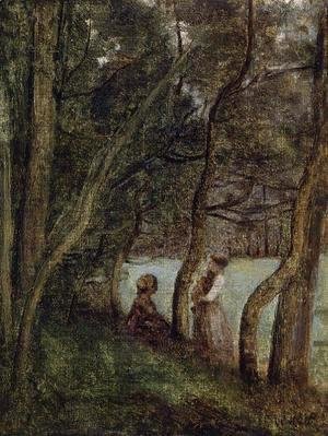 Jean-Baptiste-Camille Corot - Les Alinges, Haute Savoie, Figures under the Trees