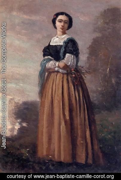 Jean-Baptiste-Camille Corot - Portrait of a Standing Woman