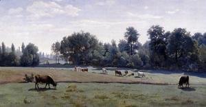 Jean-Baptiste-Camille Corot - Marcoussis - Cows Grazing