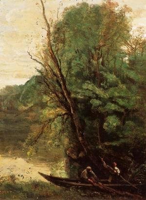 Jean-Baptiste-Camille Corot - Fishing with Nets, Evening