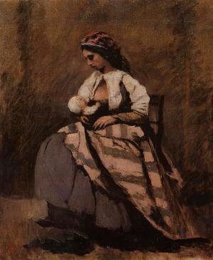 Jean-Baptiste-Camille Corot - Mother Breast Feeding Her Child