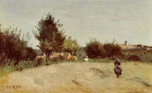 Jean-Baptiste-Camille Corot - Field above the Village