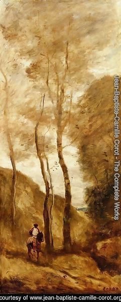 Jean-Baptiste-Camille Corot - Horse and Rider in a Gorge