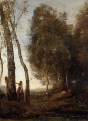 Jean-Baptiste-Camille Corot - Shepherd and Shepherdess at Play