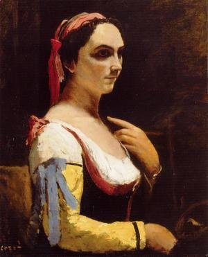 Jean-Baptiste-Camille Corot - Italian Woman with a Yellow