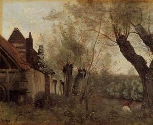 Jean-Baptiste-Camille Corot - Willows and Farmhouses at Saint-Catherine-les Arras