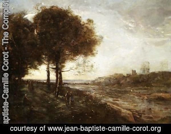 Jean-Baptiste-Camille Corot - Waterfall on the Romagnes