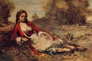 Jean-Baptiste-Camille Corot - Young Algerian Woman Lying on the Grass