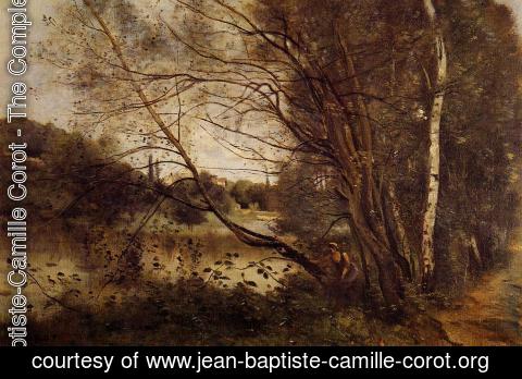 Jean-Baptiste-Camille Corot - Pond at Ville d'Avray, with Leaning Trees